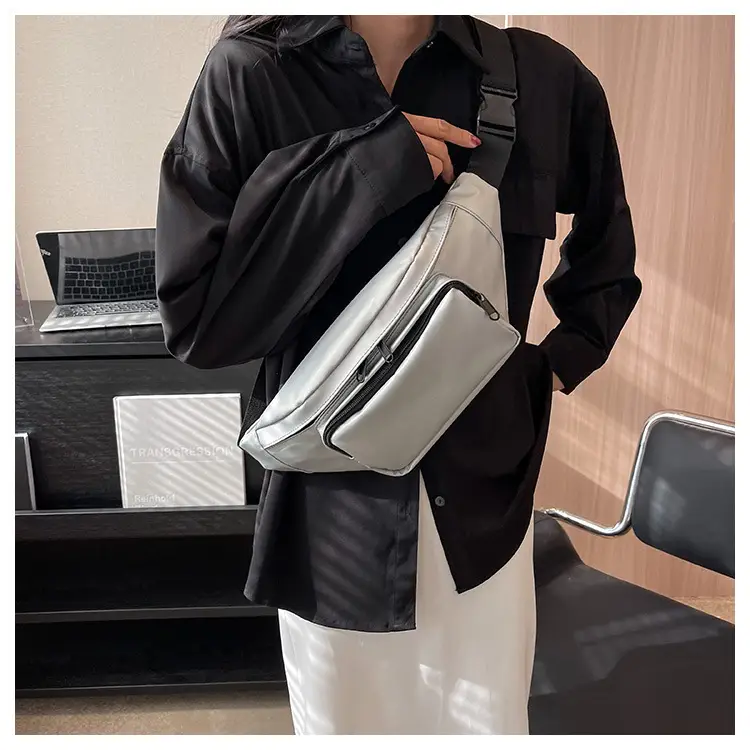 Women's Silver Crossbody Bag Large Capacity Waterproof Sports Bag — feature 17