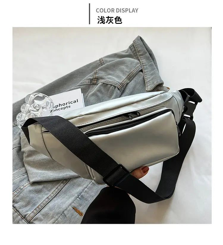 Women's Silver Crossbody Bag Large Capacity Waterproof Sports Bag — feature 21