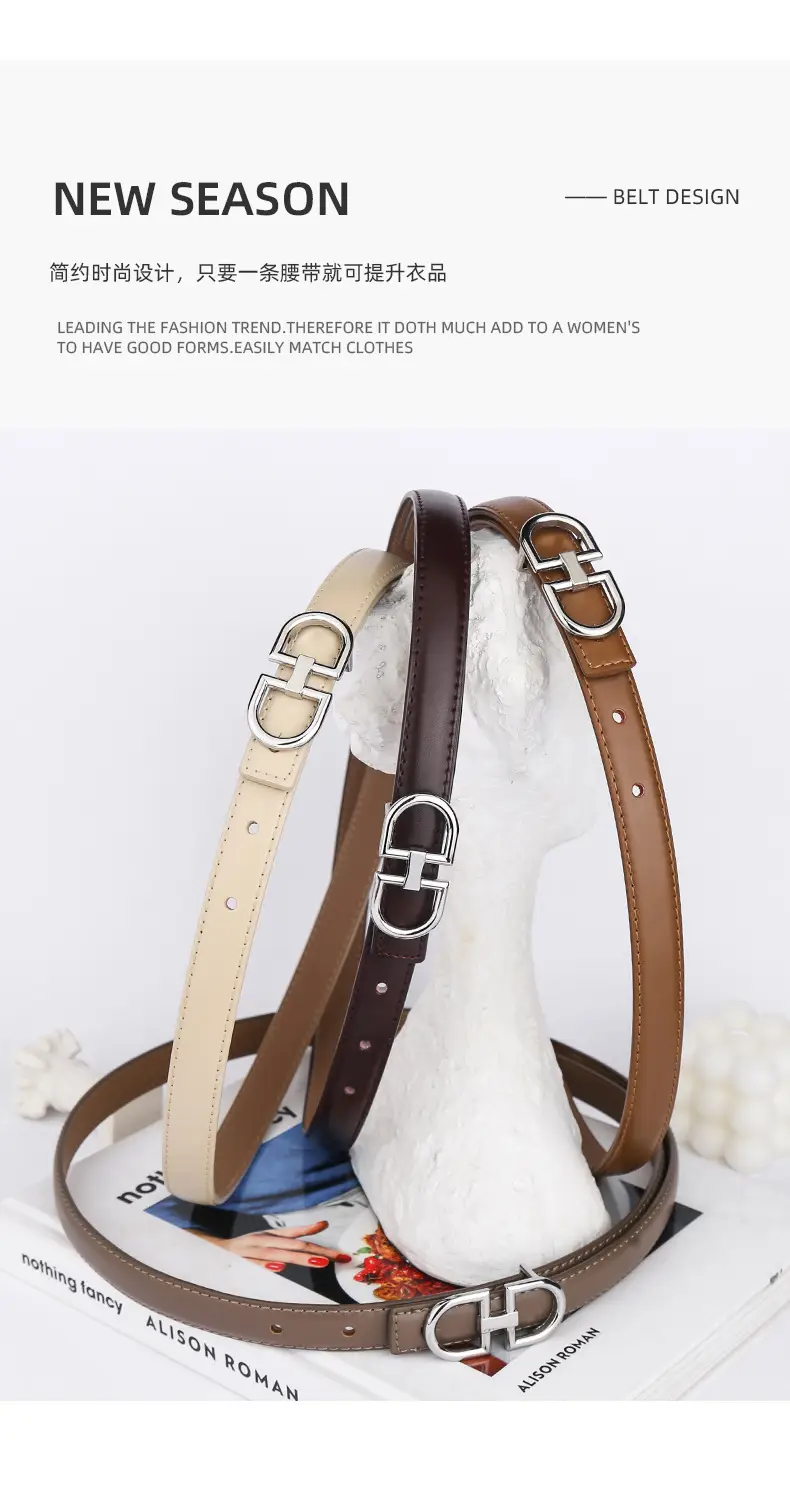 Light Gray Joker Double Ring Belt for Women β feature 5