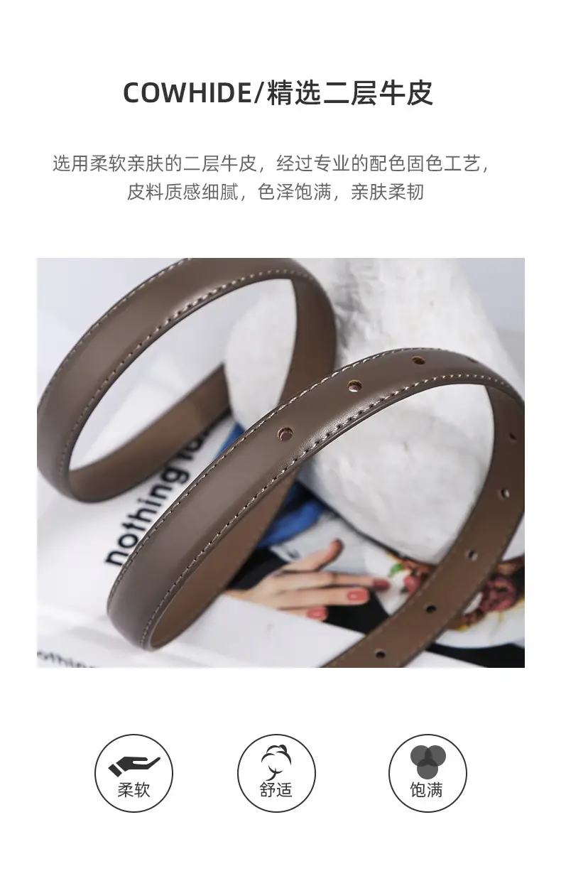 Light Gray Joker Double Ring Belt for Women β feature 6