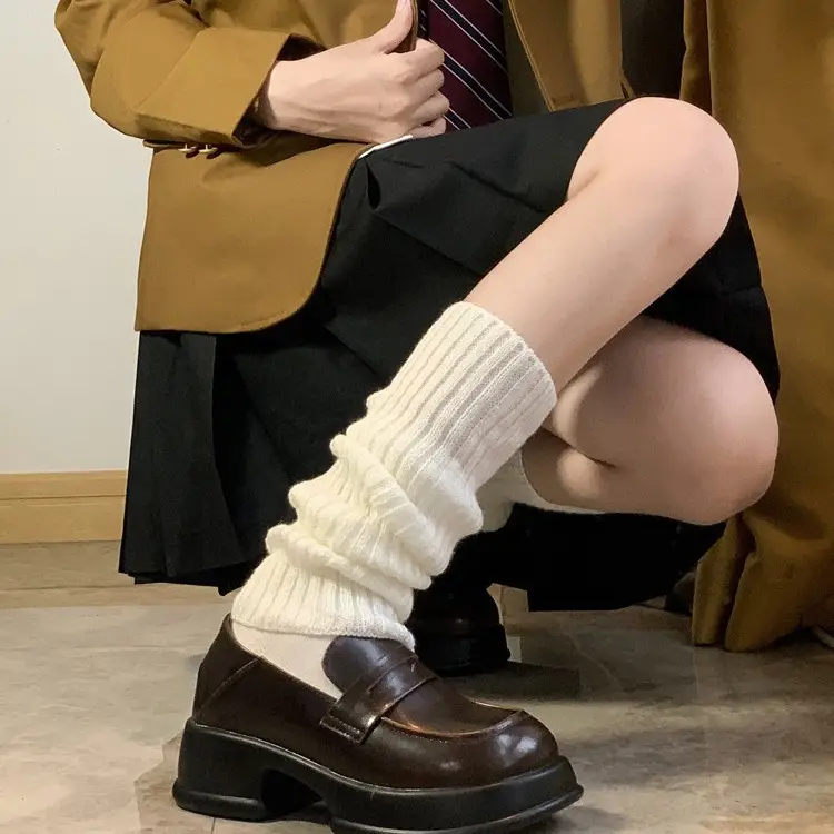 Knitted jk socks socks women's long tube calf socks leg sets autumn and winter warm pile socks Lolita knee socks wholesale