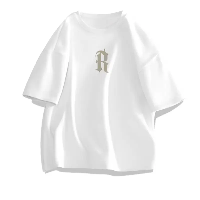 Men Women Pure Cotton Loose Print T-Shirt Black White - Image 18