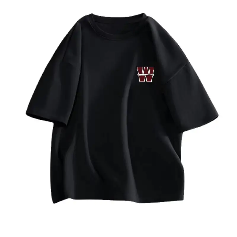 Men Women Pure Cotton Loose Print T-Shirt Black White - Image 21