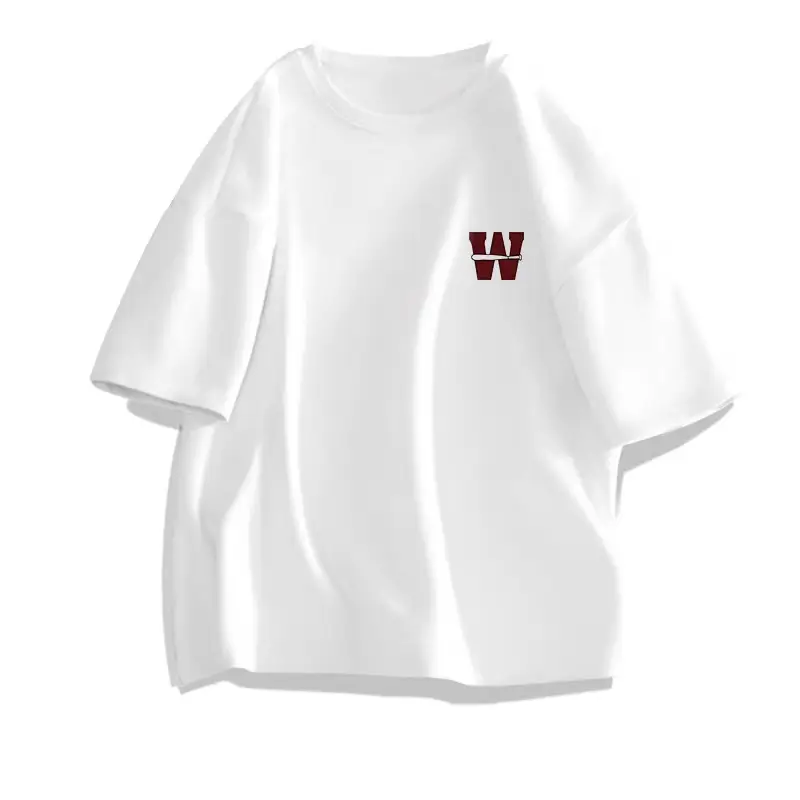Men Women Pure Cotton Loose Print T-Shirt Black White - Image 11
