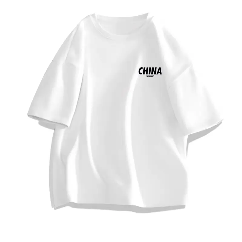 Men Women Pure Cotton Loose Print T-Shirt Black White - Image 15
