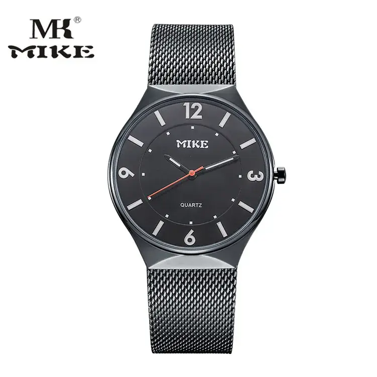 MIKE Black Mesh Belt Quartz Couple Watch - Image 10