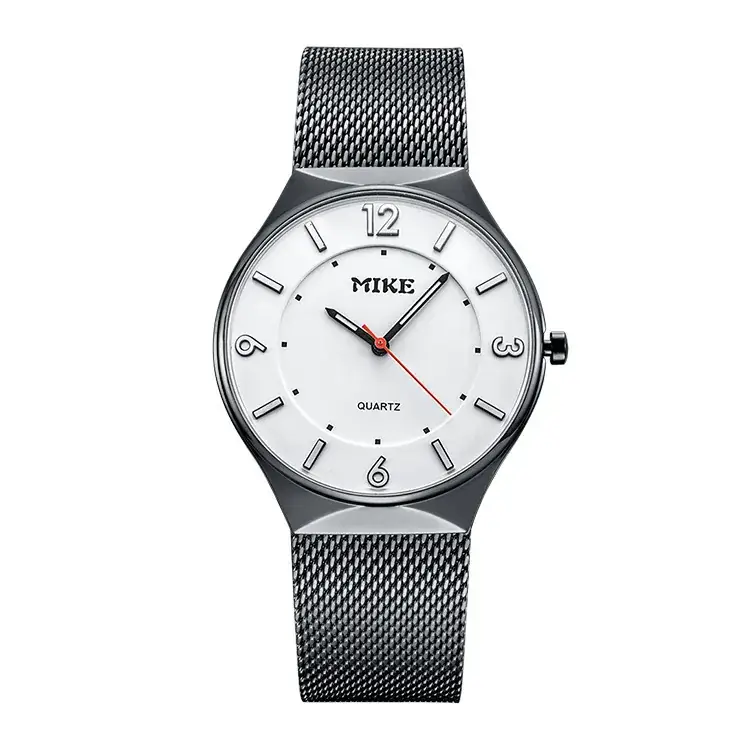 MIKE Black Mesh Belt Quartz Couple Watch - Image 4