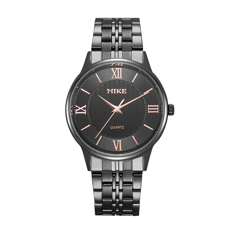 MIKE Black Steel Quartz Watch for Men - Image 3