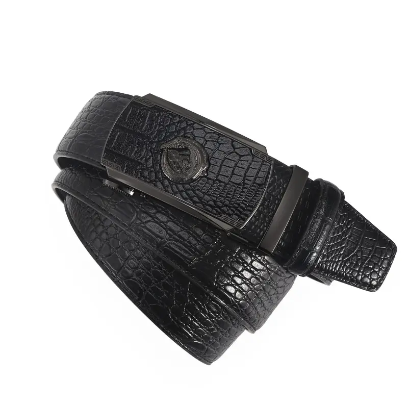 High-end Croc Leather Belt for Men with Automatic Buckle - Image 21