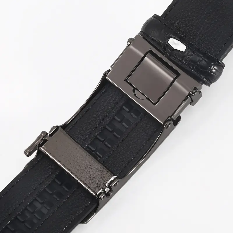 High-end Croc Leather Belt for Men with Automatic Buckle - Image 22