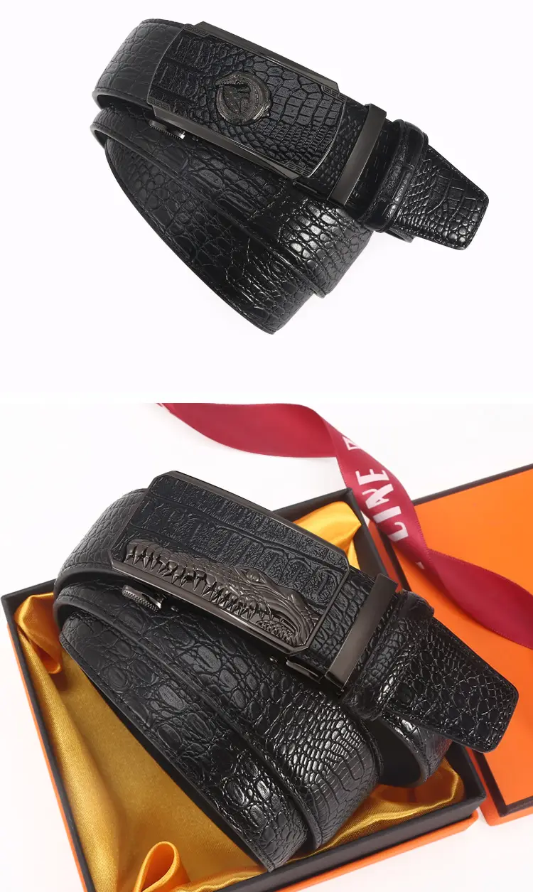 High-end Croc Leather Belt for Men with Automatic Buckle β feature 10
