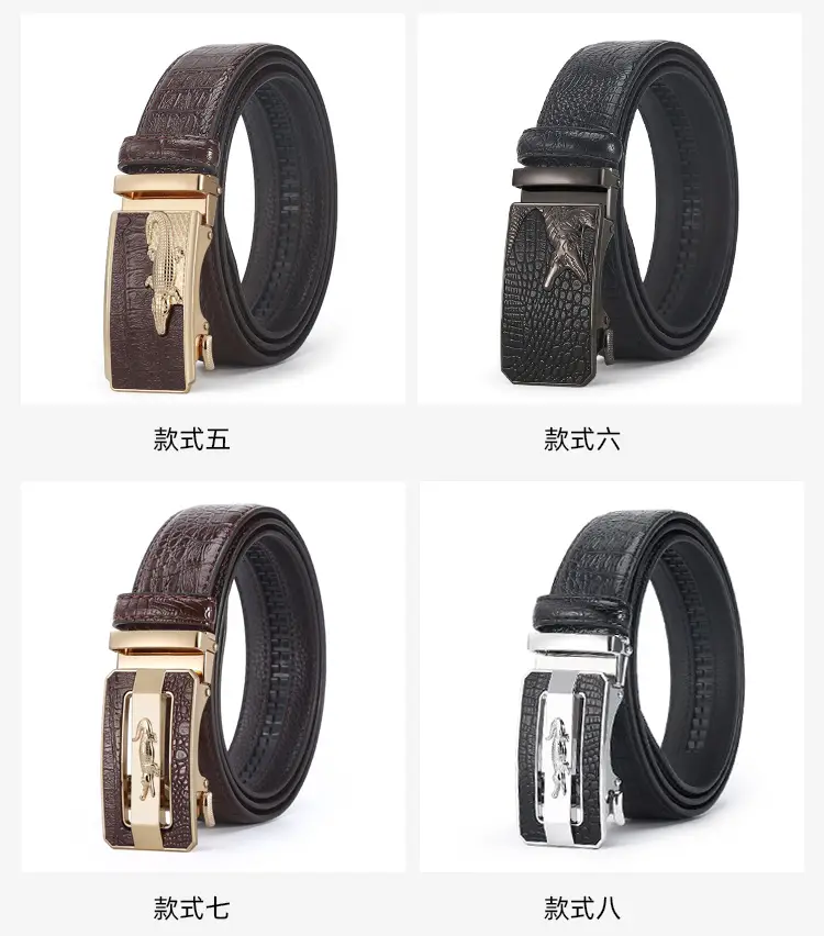 High-end Croc Leather Belt for Men with Automatic Buckle β feature 5