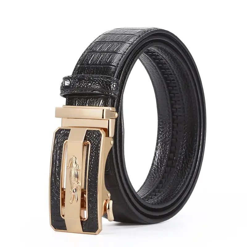 High-end Croc Leather Belt for Men with Automatic Buckle - Image 4