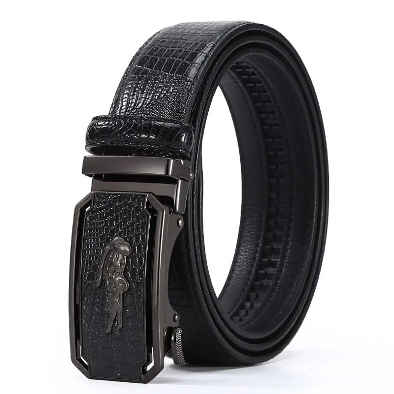 High-end Croc Leather Belt for Men with Automatic Buckle - Image 6
