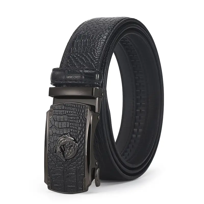 High-end Croc Leather Belt for Men with Automatic Buckle - Image 9