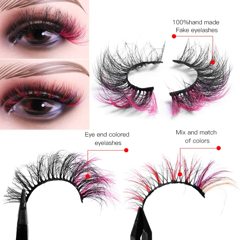 False Eyelashes 2 Pairs Colorful Natural Imitation - Image 14