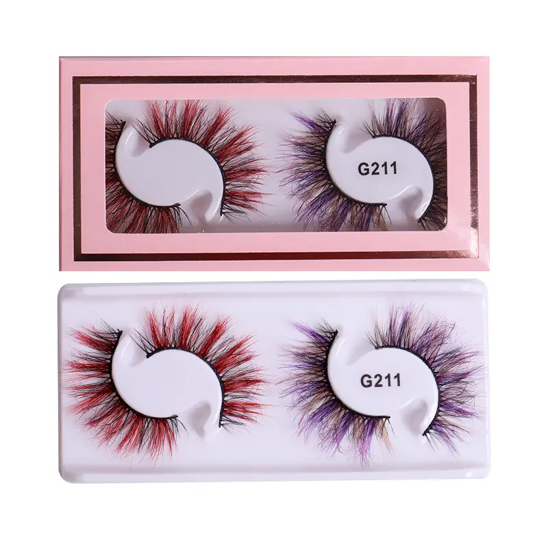 False Eyelashes 2 Pairs Colorful Natural Imitation - Image 3