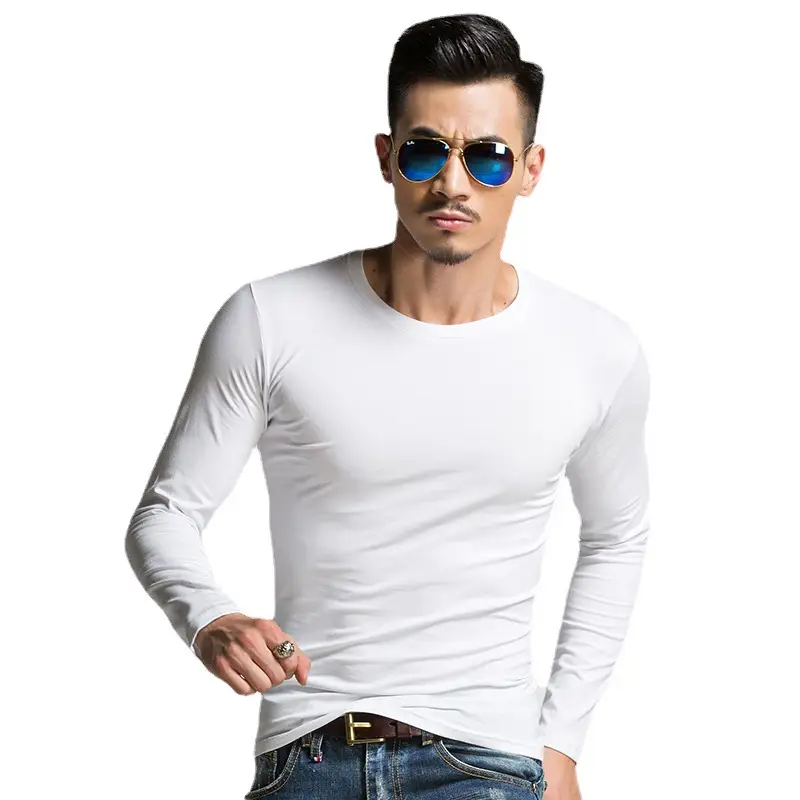 Men's V-Neck Black Long Sleeve T-Shirt