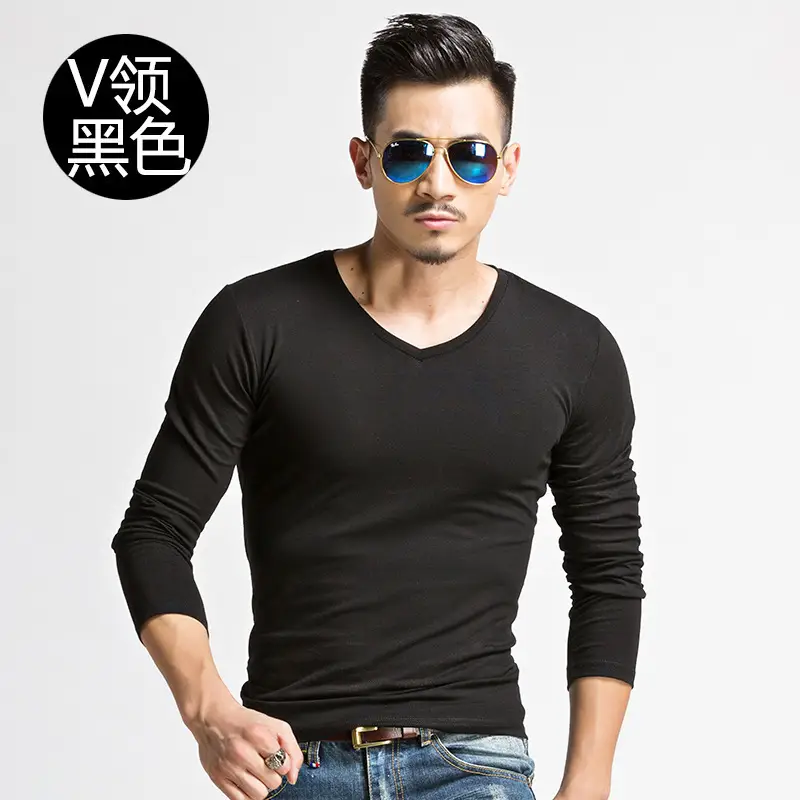 V-neck black long sleeves