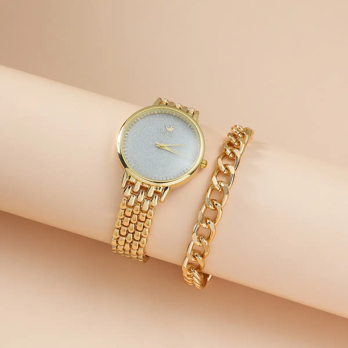Golden New Women's Watch Set with Necklace & Earrings - Image 7