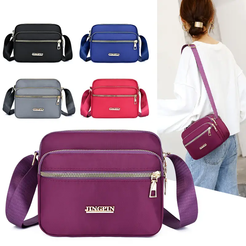 Waterproof Oxford Mom Bag Blue Nylon Crossbody - Image 5