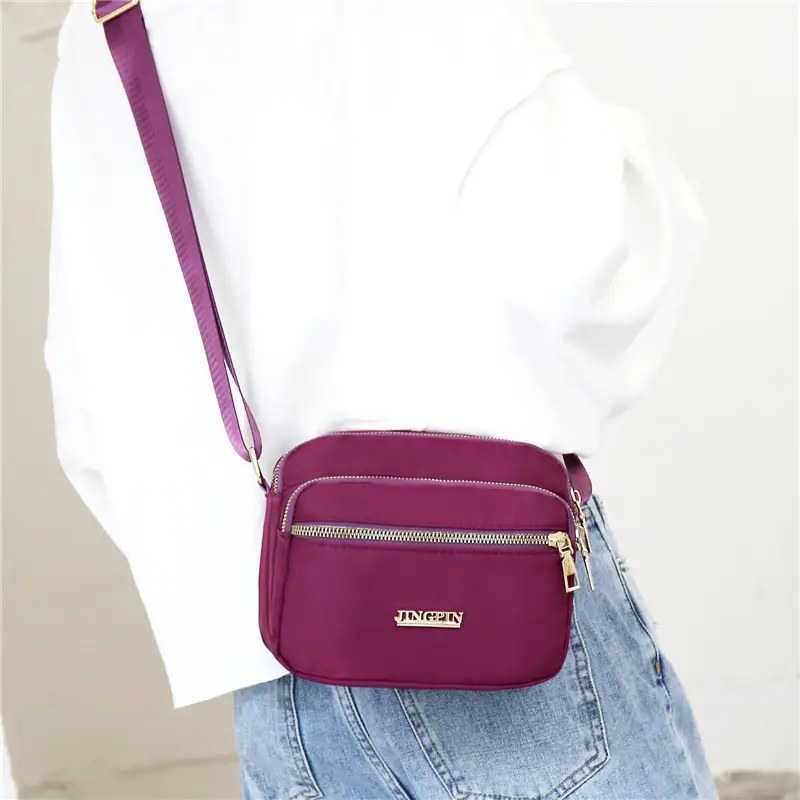 Waterproof Oxford Mom Bag Blue Nylon Crossbody - Image 8