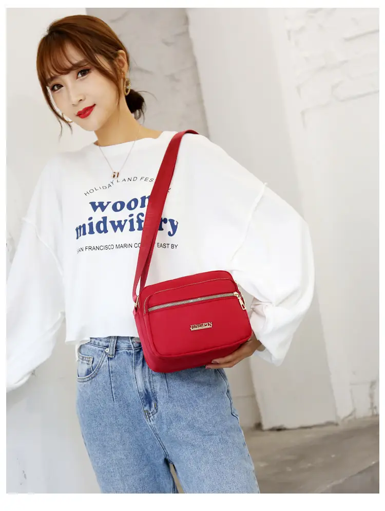 Waterproof Oxford Mom Bag Blue Nylon Crossbody — feature 13