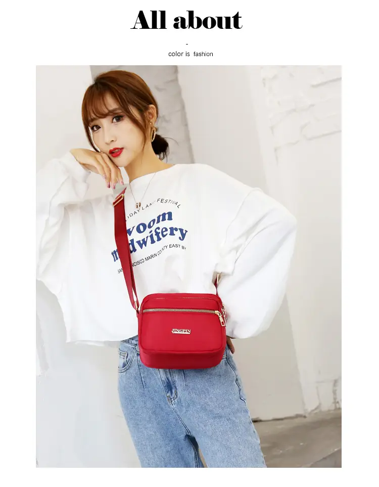 Waterproof Oxford Mom Bag Blue Nylon Crossbody — feature 15