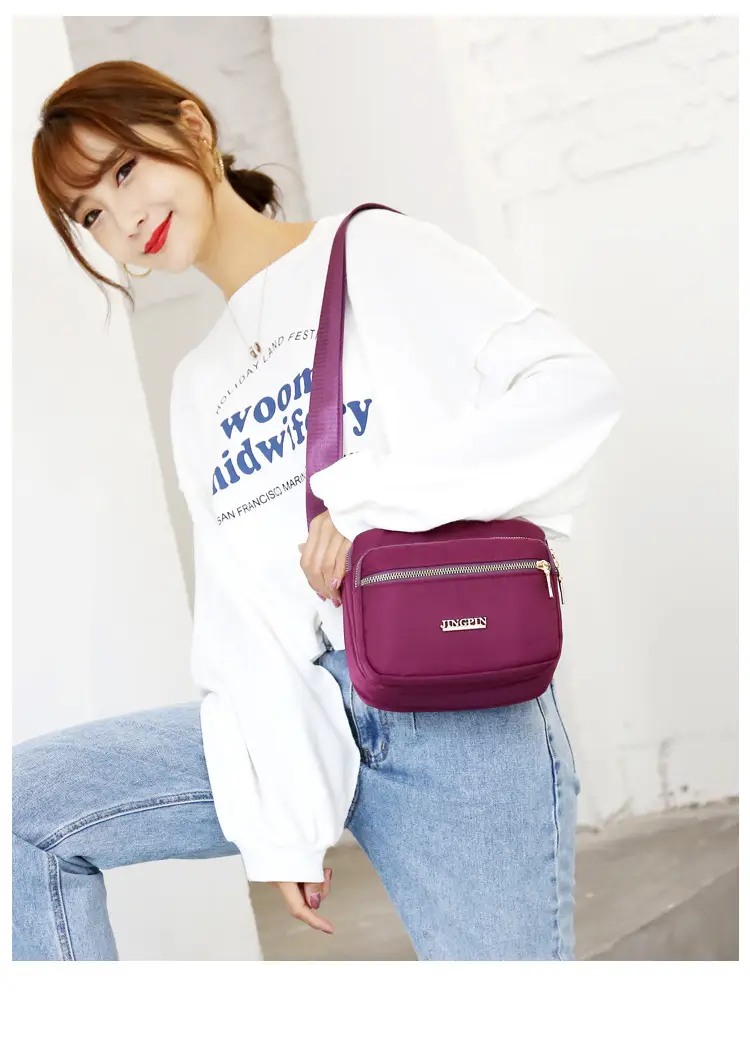 Waterproof Oxford Mom Bag Blue Nylon Crossbody — feature 18