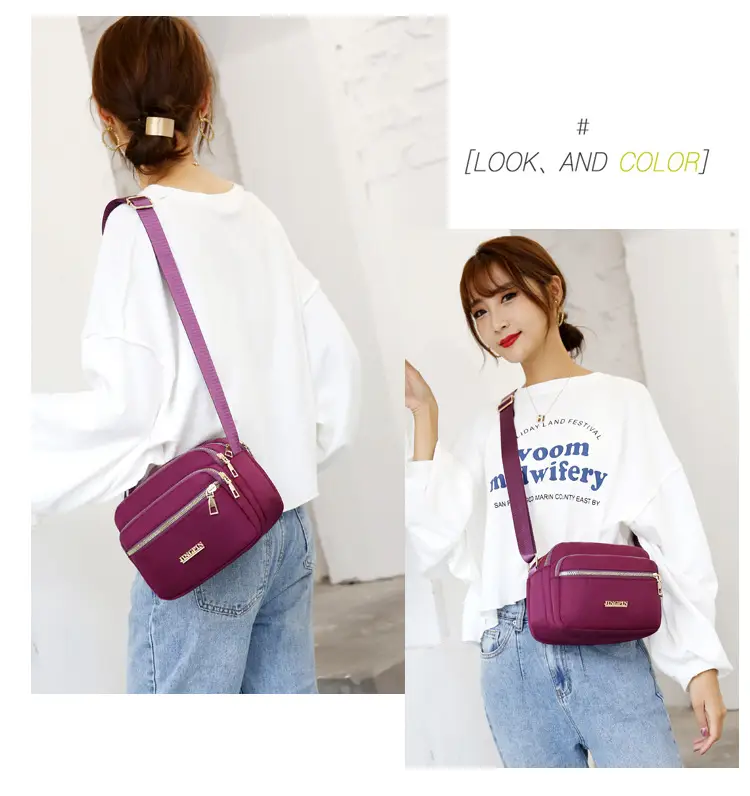 Waterproof Oxford Mom Bag Blue Nylon Crossbody — feature 19