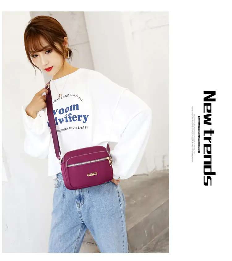 Waterproof Oxford Mom Bag Blue Nylon Crossbody — feature 20