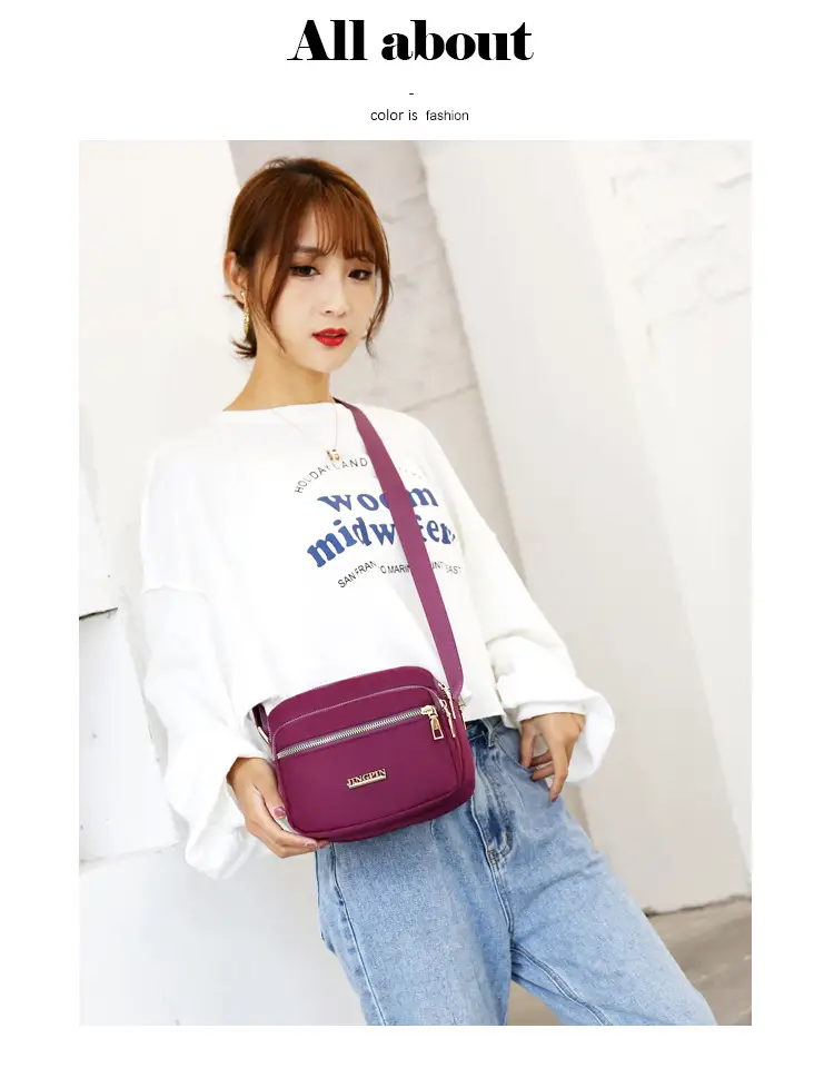 Waterproof Oxford Mom Bag Blue Nylon Crossbody — feature 21