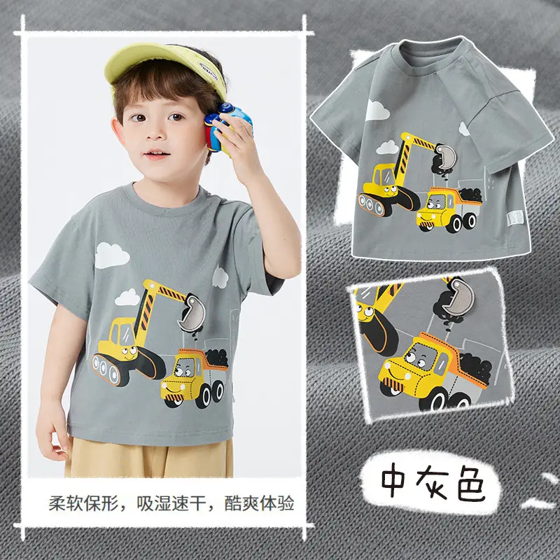 Kids Cartoon T-Shirts Pure Cotton Summer 2025 - Image 2