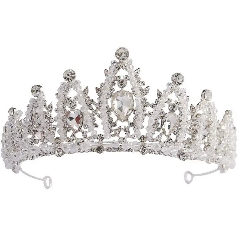 Korean Style Full Diamond Crown for Bride Wedding Makeup - Image 15