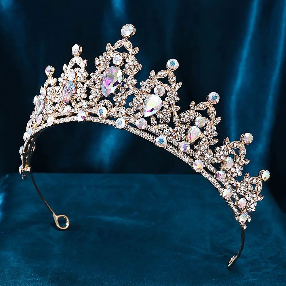 Korean Style Full Diamond Crown for Bride Wedding Makeup — feature 28