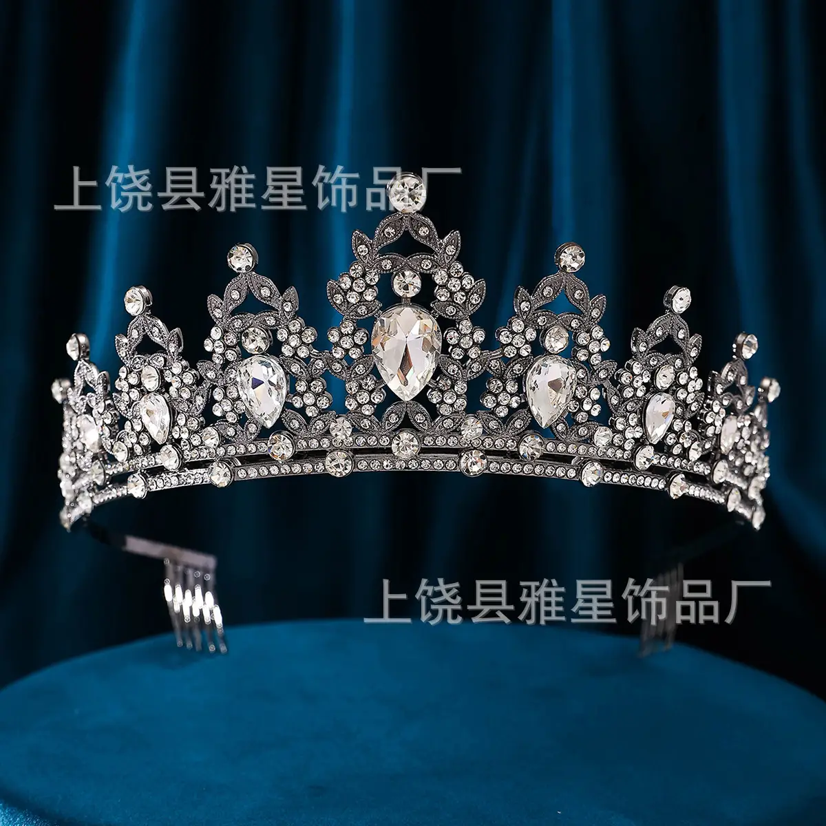Korean Style Full Diamond Crown for Bride Wedding Makeup - Image 9