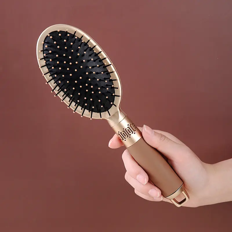 Golden Anti-Static Hair Brush for Salon Use - Image 6