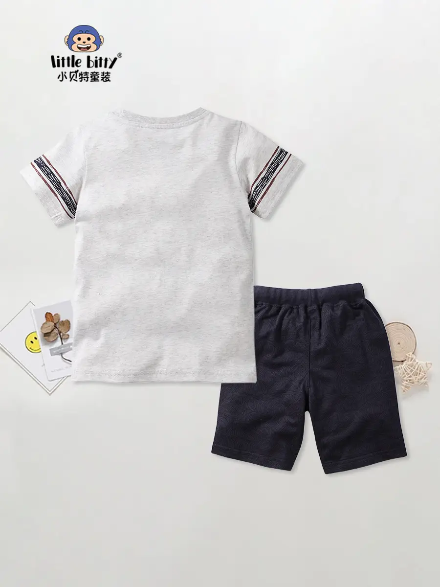 Summer Kids T-Shirt Set Cool Cartoon Two-Piece Suit - Image 8