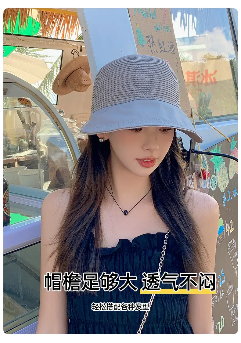 Women Straw Sun Hat UV Protective Beach Wear — feature 7