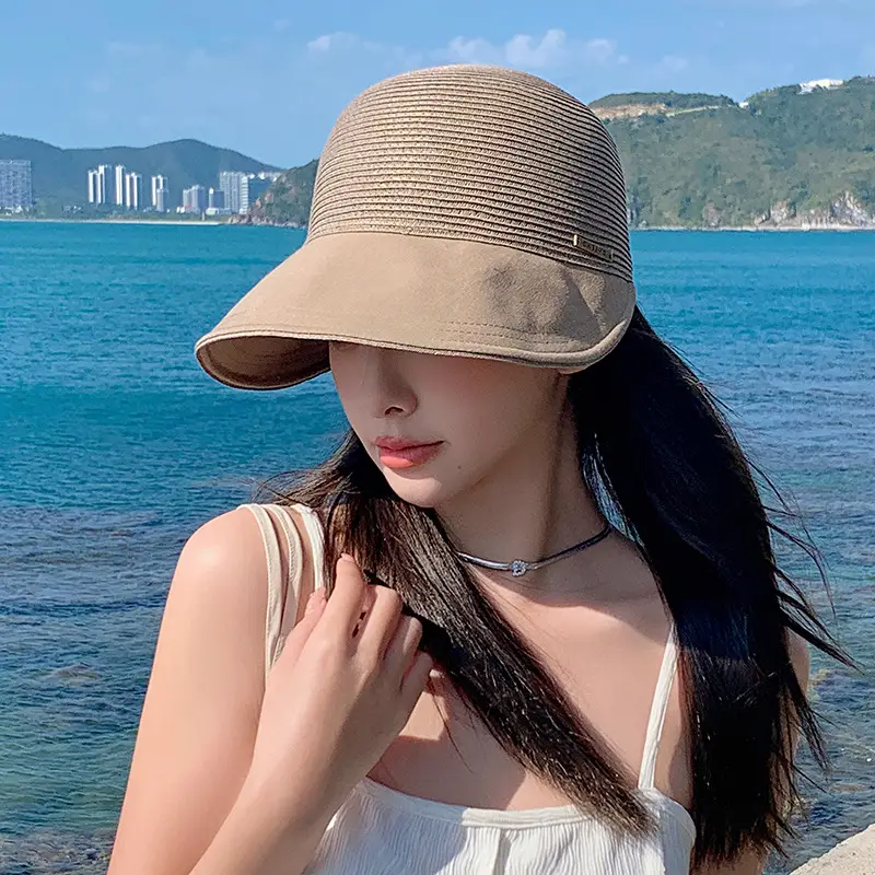 Women Straw Sun Hat UV Protective Beach Wear - Image 2