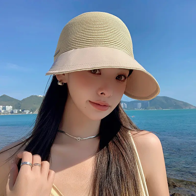 Women Straw Sun Hat UV Protective Beach Wear - Image 3
