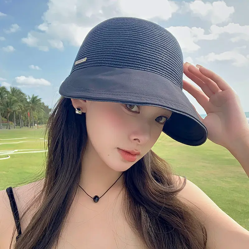 Women Straw Sun Hat UV Protective Beach Wear - Image 5