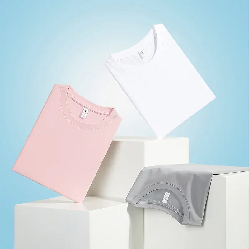 New Short Sleeve T-Shirt Custom Logo Solid Color - Image 12