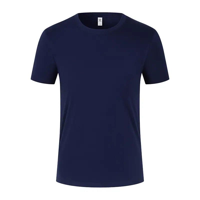 New Short Sleeve T-Shirt Custom Logo Solid Color - Image 2