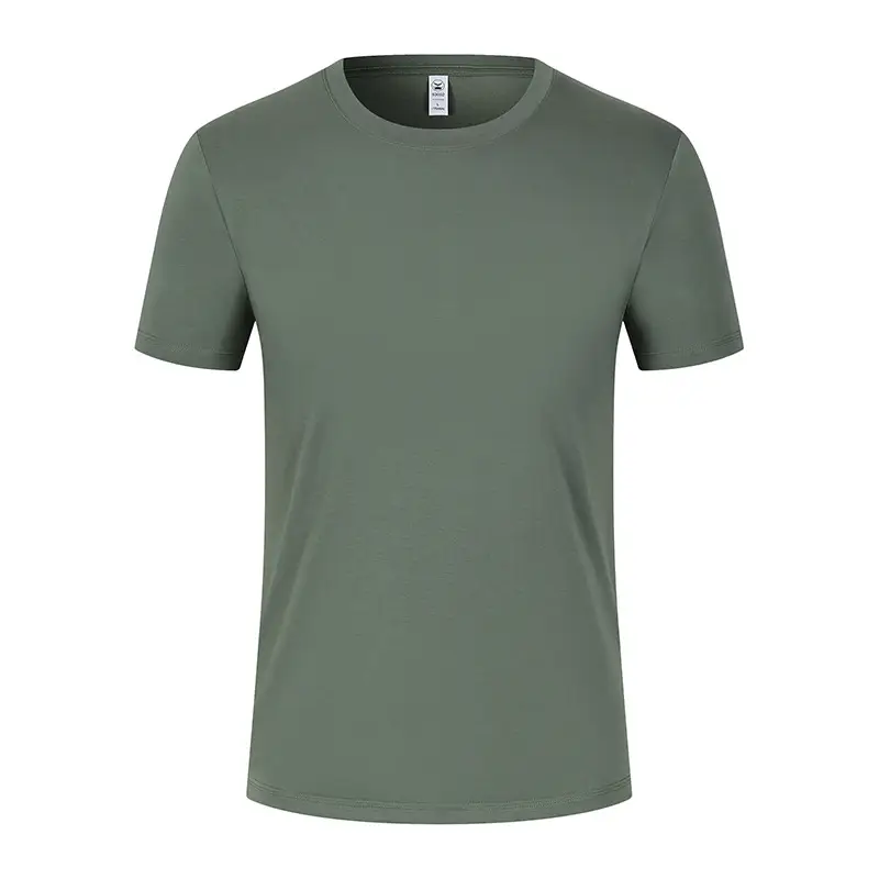 New Short Sleeve T-Shirt Custom Logo Solid Color - Image 6