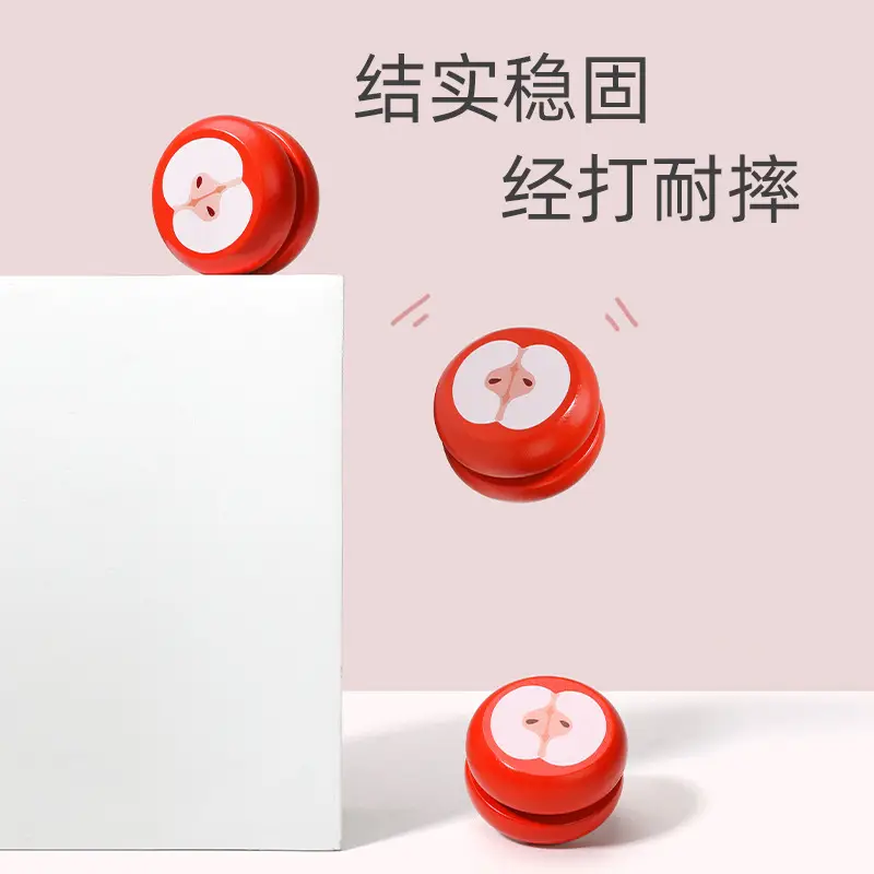 Wooden Yo-Yo 8090 Classic Nostalgic Yo-Yo Toy for Young Kidsren Cartoon Night Market Stall Supply Wholesale