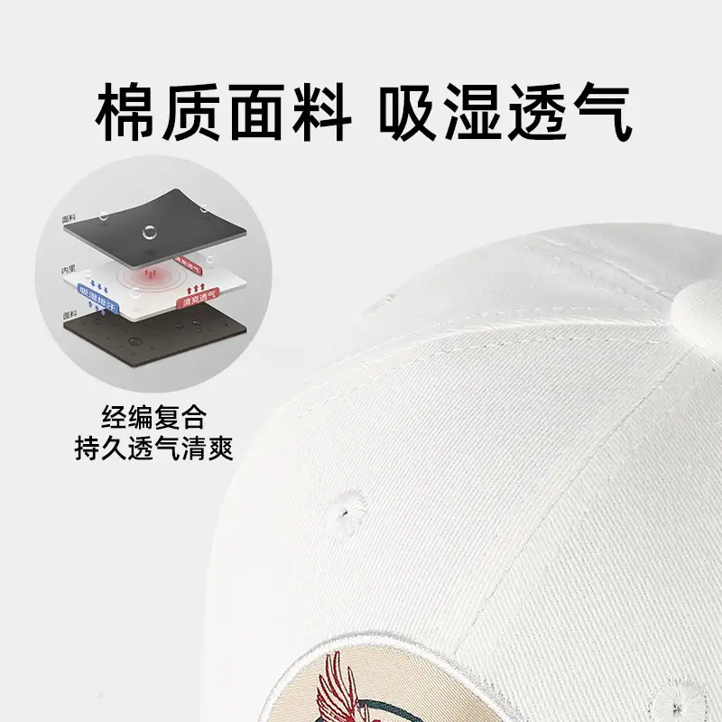 White Baseball Cap Women Men 9CM Peak - Image 3