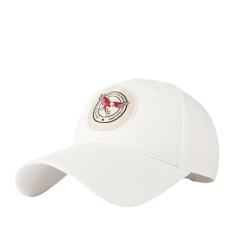 White Baseball Cap Women Men 9CM Peak