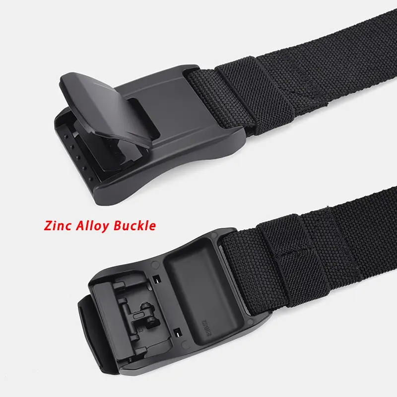 Men's Green Mesh Tactical Belt with Zinc Alloy Buckle - Image 8