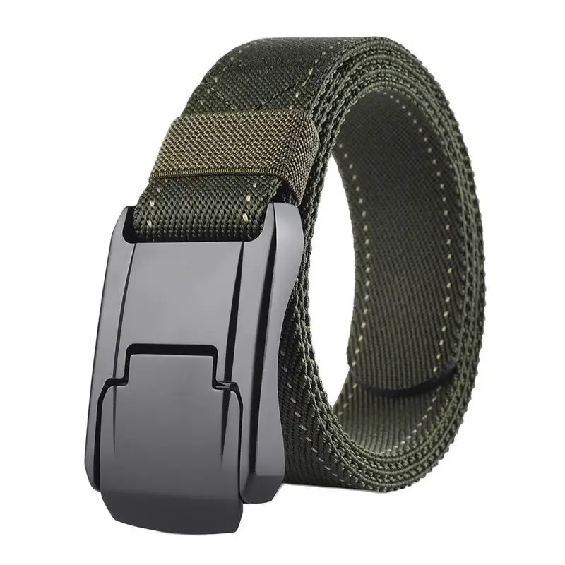 Men's Green Mesh Tactical Belt with Zinc Alloy Buckle - Image 10